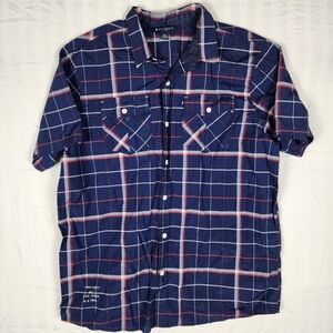 Preowned Rocawear Button Up T-Shirt Mens Size 2XL Blue